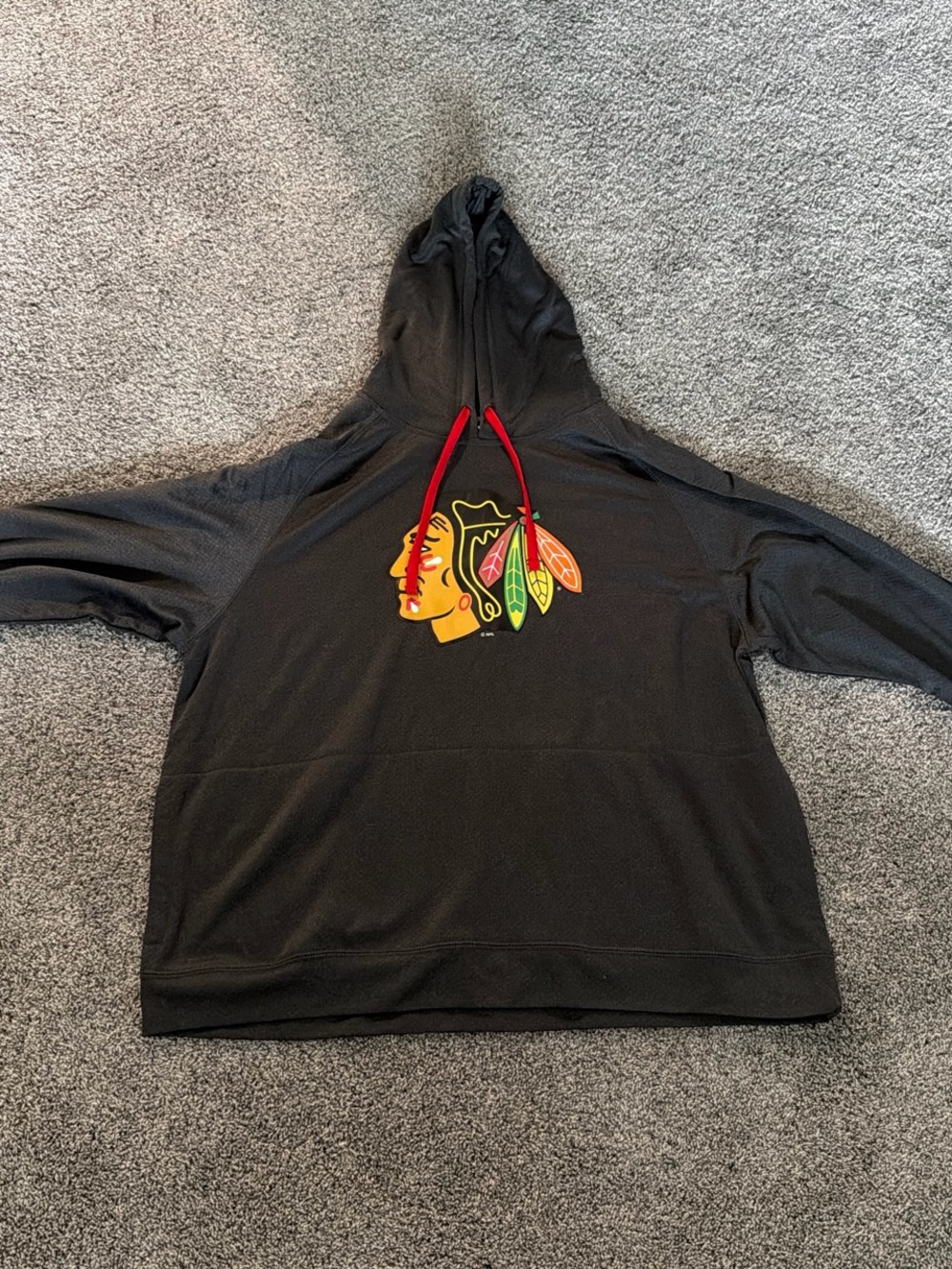 NHL Black Hoodie with Multicolor Chicago Blackhawks Logo